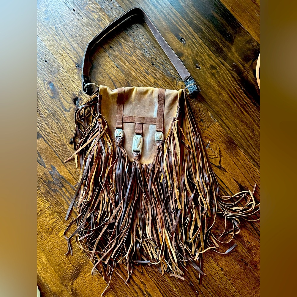 All leather, one of a kind Whiskey Lee fringed purse.